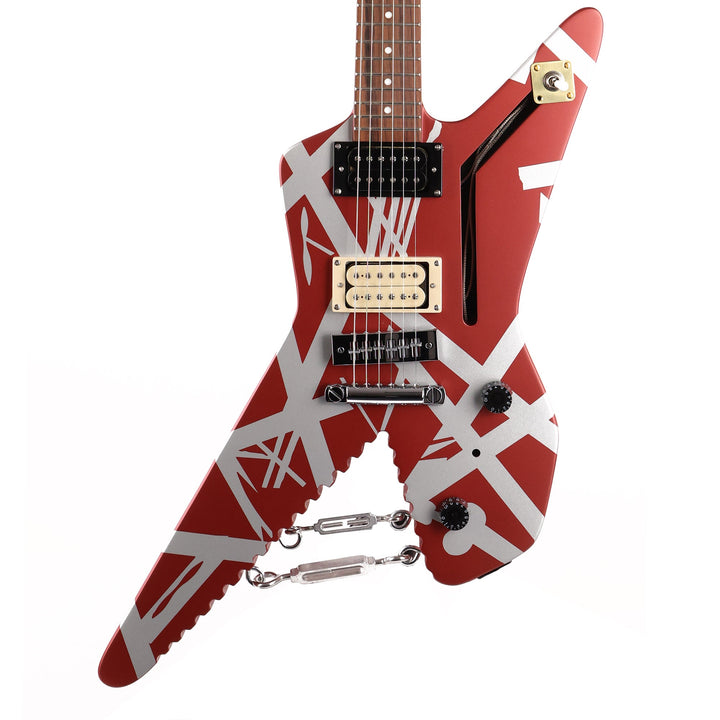 EVH Striped Series Shark Burgundy with Silver Stripes