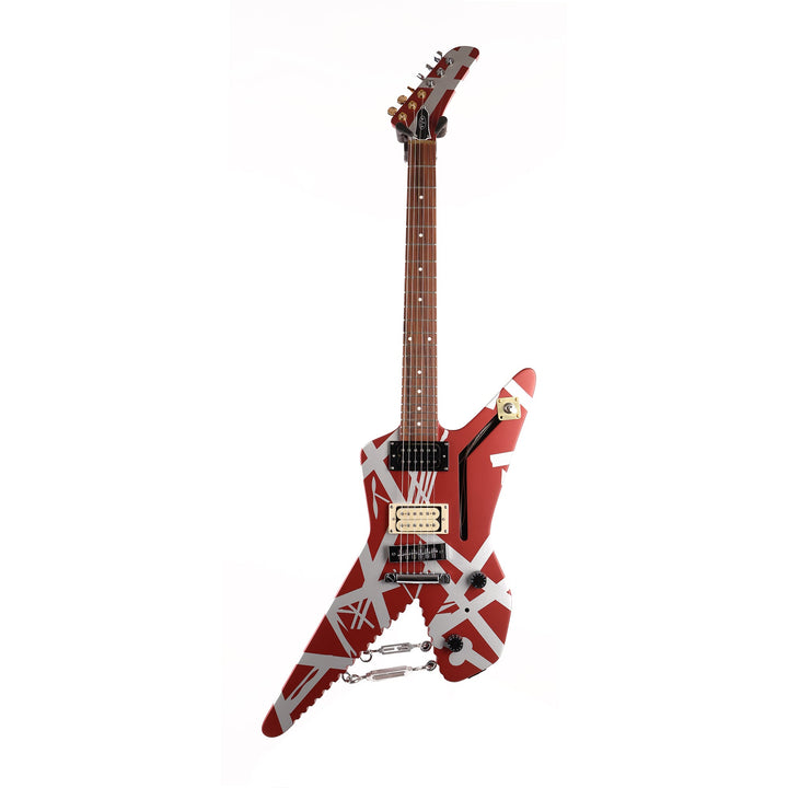 EVH Striped Series Shark Burgundy with Silver Stripes