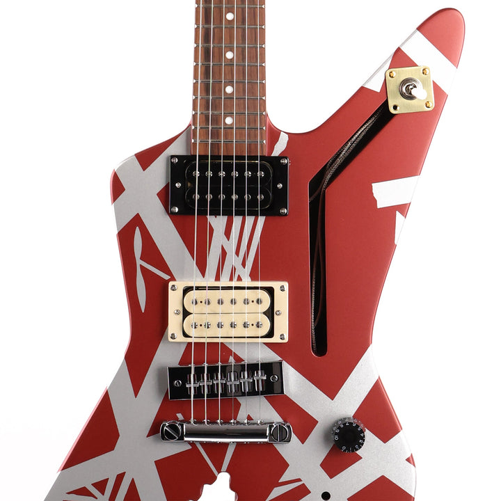 EVH Striped Series Shark Burgundy with Silver Stripes