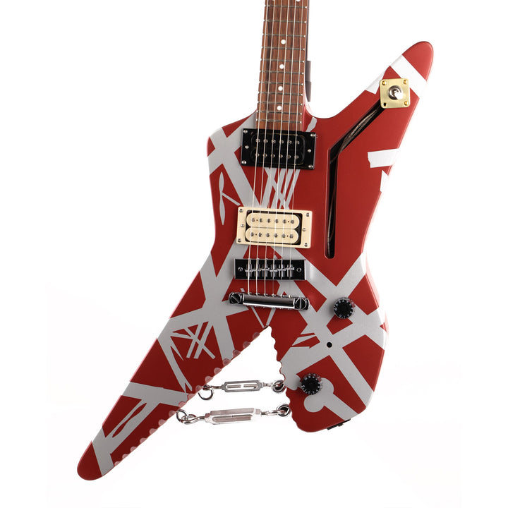 EVH Striped Series Shark Burgundy with Silver Stripes