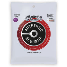 Martin MA535T Authentic Acoustic Lifespan 2.0 Phosphor Bronze Acoustic Strings Custom Light 11-52